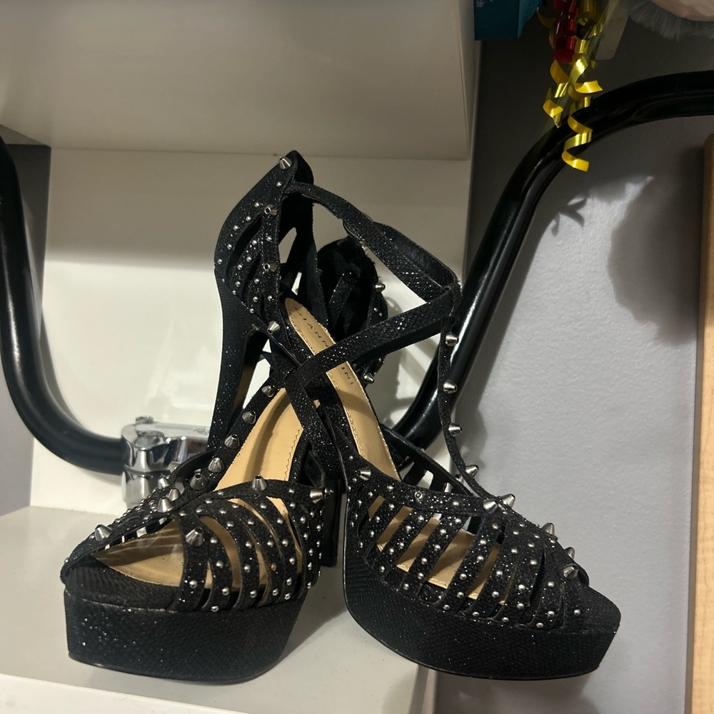 Gianni Bini Black Studded Heels size 10